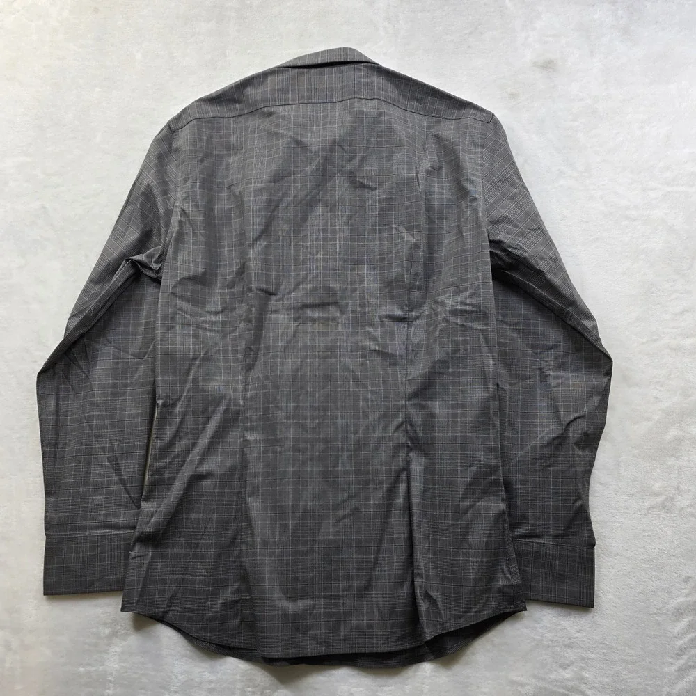 Banana Republic Casual Shirt‎ Mens Small Grey Cotton Plaid Athletic Fit NEW